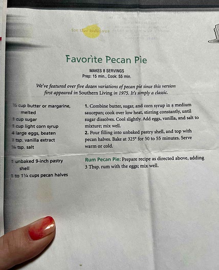 Favorite pecan pie