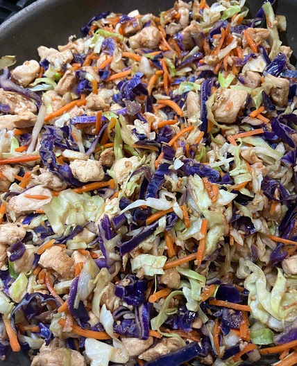 Deconstructed Chicken egg roll 