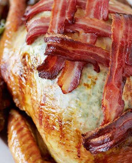 The ultimate roast turkey with stuffing and bacon