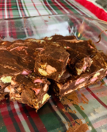 Stained glass windows (chocolate confetti squares)