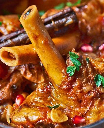Slow-cooked lamb shank