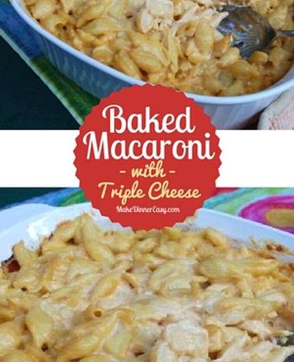 Baked Macaroni with Triple Cheese