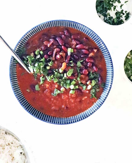 Afghan Vegan Kidney Bean Curry (Lubya)