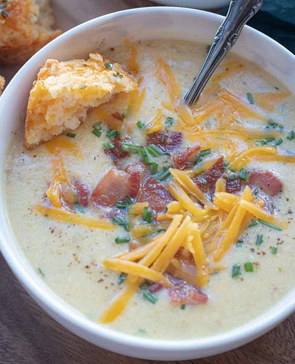 Cauliflower and Baked Potato Soup