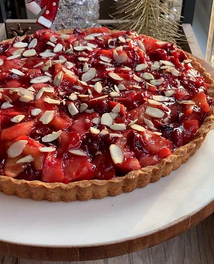 cranberry apple almond tart