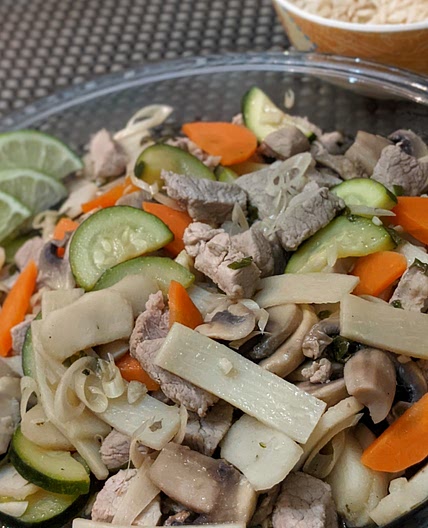 Pork with Basil and Lemongrass