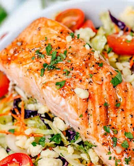 Salmon Salad With Cabbage