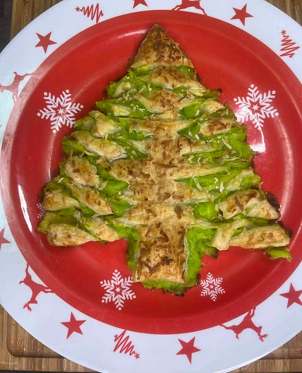Buko Pandan Christmas Tree Puff Pastry 