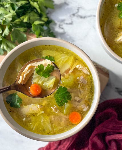 Chicken and Cabbage Soup with Ginger