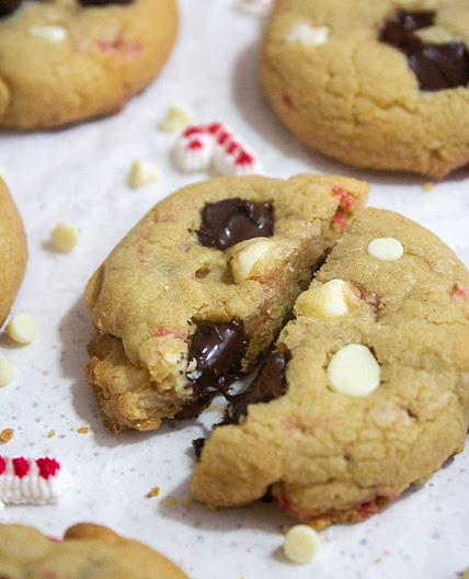 Candy Cane Chocolate Chunk Cookies