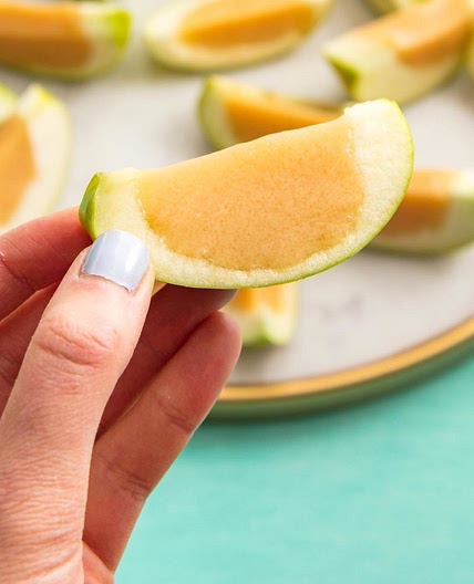 Caramel Jell-O Apple Shots