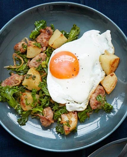 Sausage & kale hash