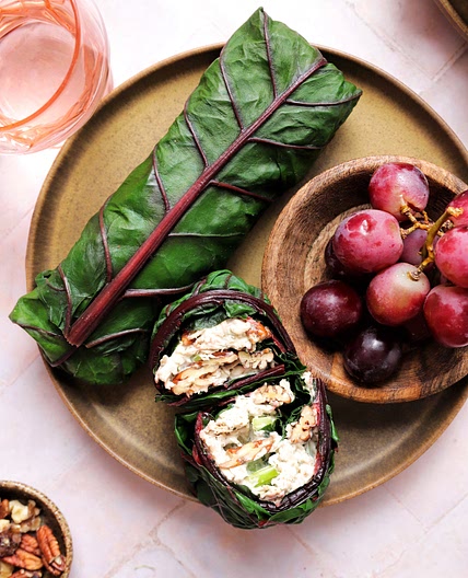 Paleo & Whole30 Red Chard Wraps with Chicken Salad