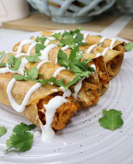 Healthy Baked Chicken Taquitos