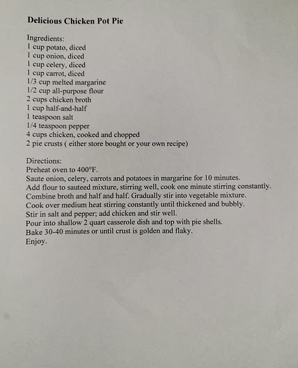 Grandma B's Chicken Pot Pie
