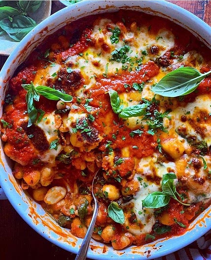 Baked Gnocchi with Spinach White Beans and Sausage