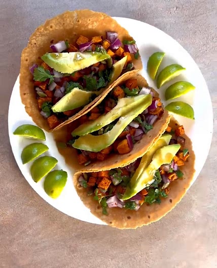 SWEET POTATO & BLACK BEAN TACOS