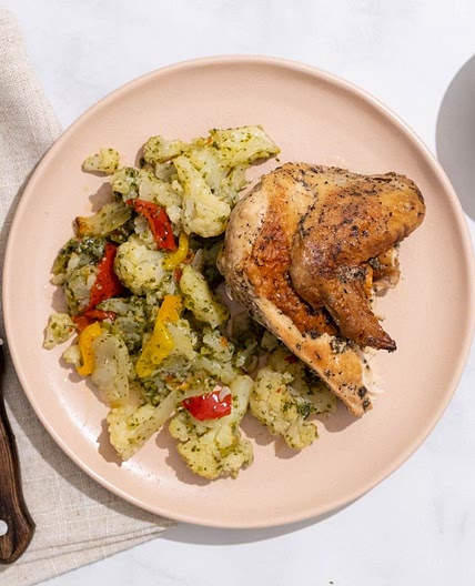 Roasted Half Chicken with Roast Vegetables