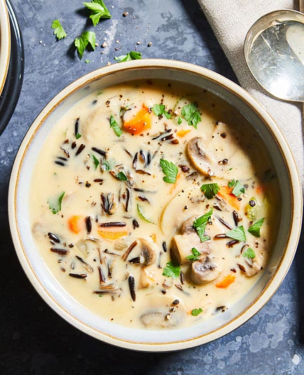 Creamy Pheasant Wild Rice and Mushroom Soup