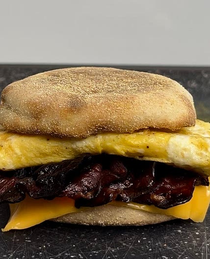 Homemade bacon egg and cheese McMuffin
