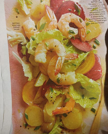 Buttery poached shrimp salad