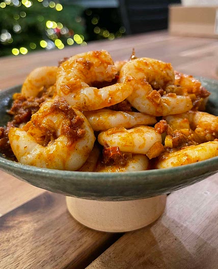Cashmiri Nduja Prawns