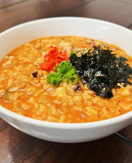 Octopus Kimchi Porridge (낙지 김치죽, NakJi Kimchi Juk) | Aeri's Kitchen