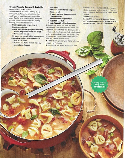 Creamy Tomato Soup with Tortellini