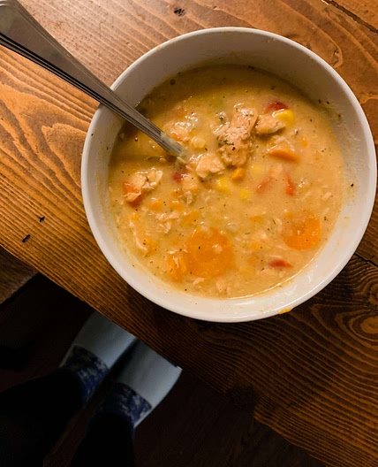 Leftover fish chowder
