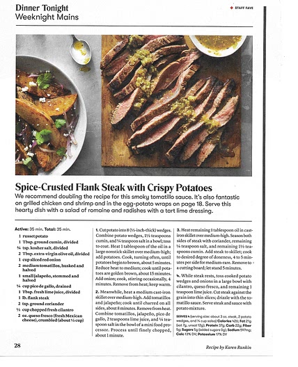 Spice Crusted Flank Steak with Crispy Potatoes