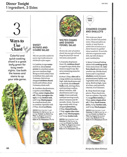 Sweet Potato and Chard or Beet Green Salad