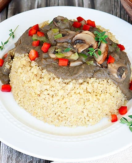 Quinoa Timbale with Mushroom Sauce