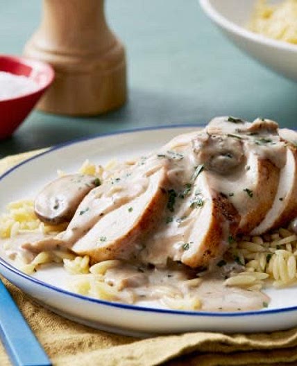 Chicken w/ Mushroom-Balsamic Cream Sauce