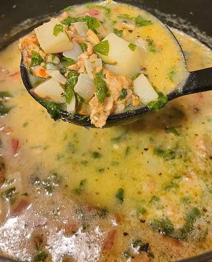 Sausage, Potato and Spinach Soup