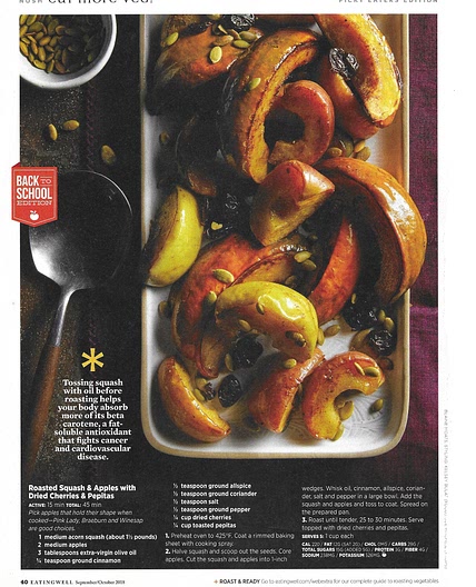 Roasted Squash & Apples w Dried Cherries & Pepitas