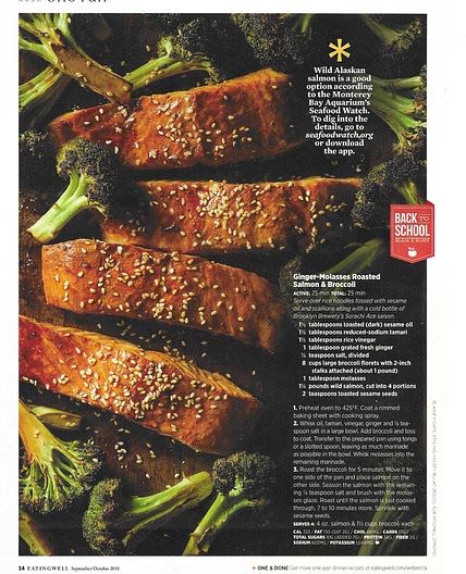Ginger-Molasses Roasted Salmon and Broccoli