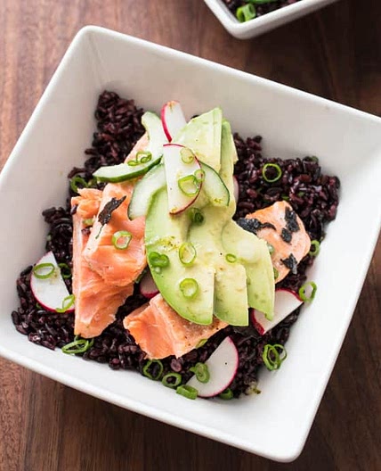 Salmon and Black Rice Bowls