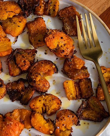 crispy baked smashed carrots