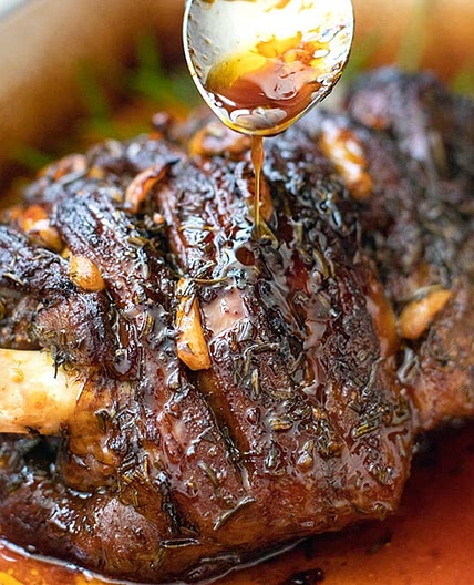 Slow-Cooked Lamb Shoulder With Rosemary, Garlic & Honey
