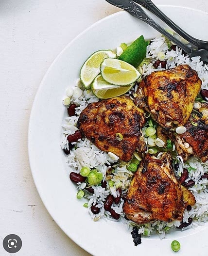 Jerk chicken and rice