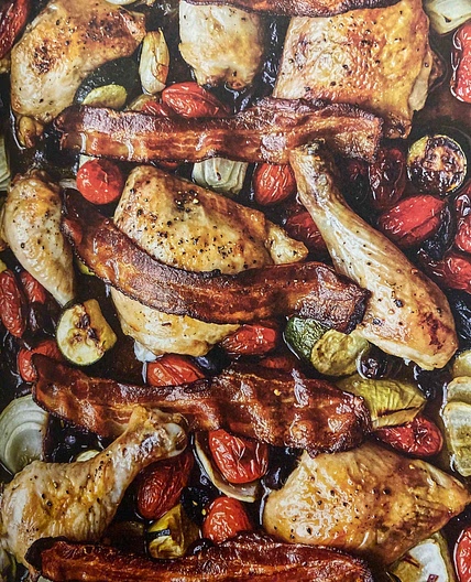 Mediterranean one-pan chicken and vegetables
