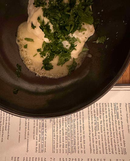 Whitefish in chive sauce 
