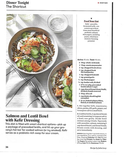 Salmon and Lentil Bowl with Kefir Dressing