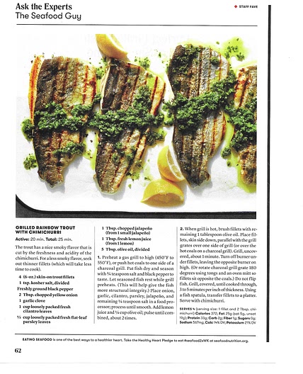 Grilled Rainbow Trout with Chmichurri