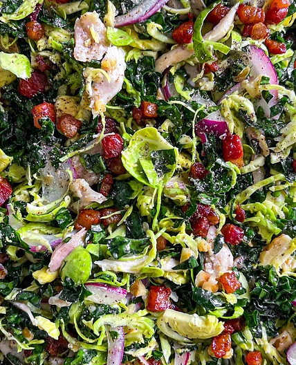 Bacony Sprout and Kale Salad