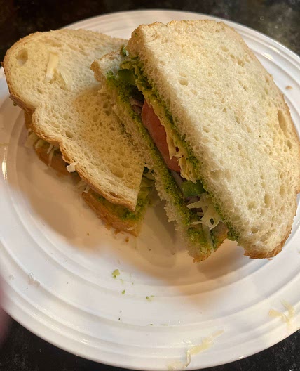 Coriander pesto sandwich 