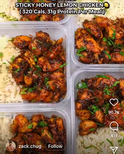 Sticky Honey Lemon Chicken and Rice