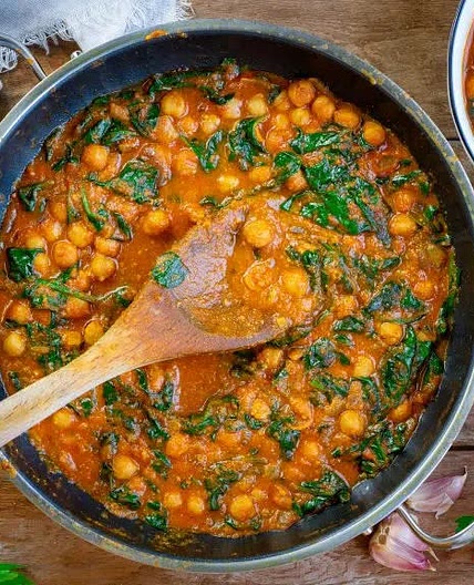 Chana Palak Masala – Kichererbsen Curry Rezept mit Spinat