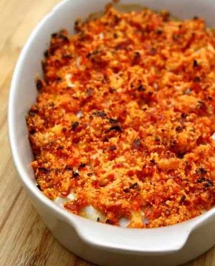 Dos de cabillaud en crumble de chorizo et parmesan