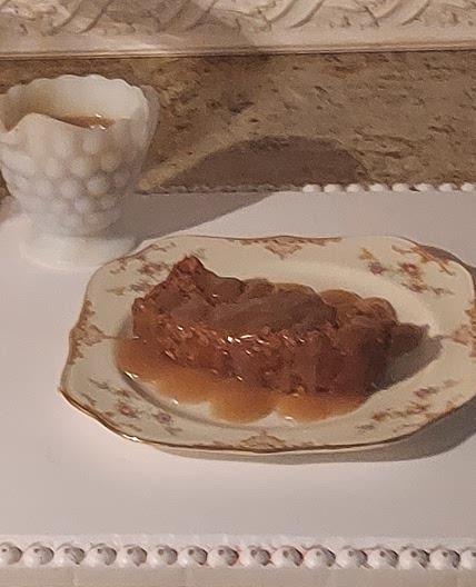 Gingerbread cake with brown sugar sauce